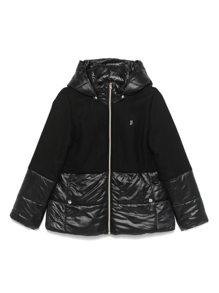  Herno Kids Panelled Coat - Black 
