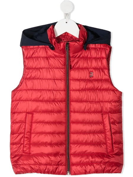  Herno Kids Quilted Hooded Gilet - Red 