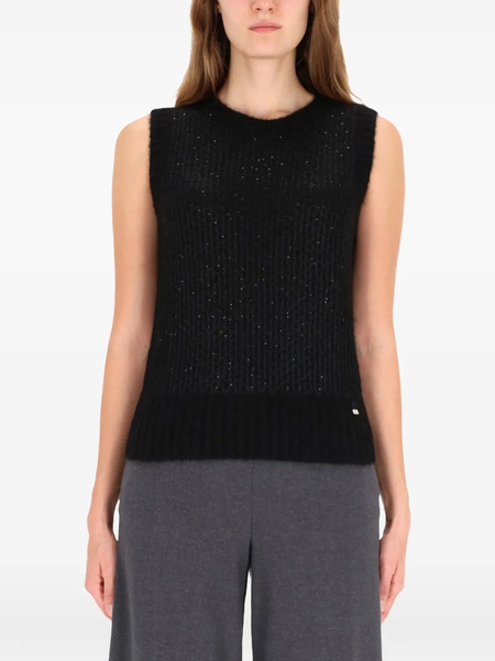  Herno Knitted Sleeveless Top - Black 