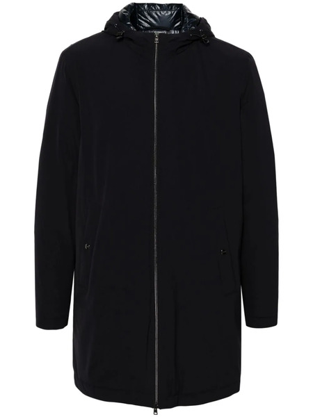  Herno Lightweight Hooded Parka Coat - Blue 