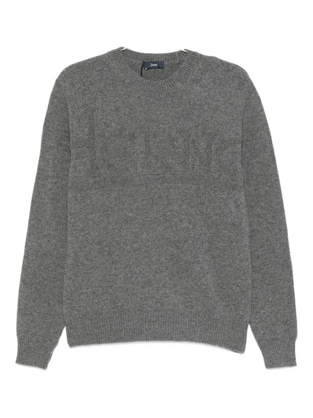  Herno Logo-embossed Crew-neck Sweater - Grey 