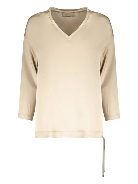  Herno Long-sleeve V-neck Top - Neutrals 