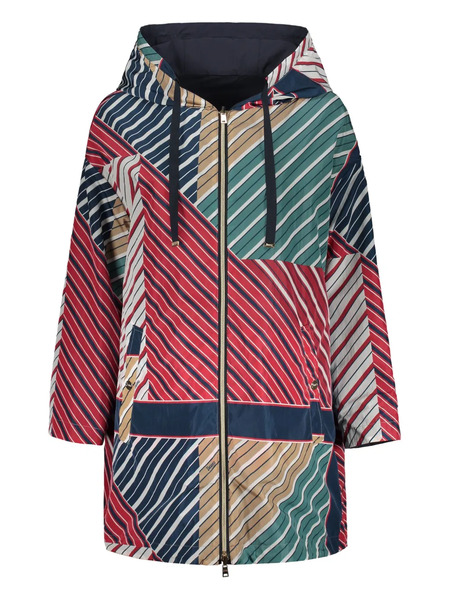  Herno Reversible Striped Coat - Blue 
