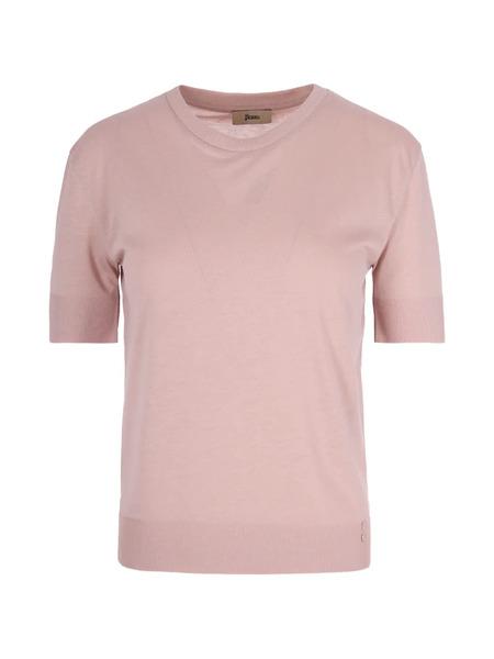  Herno Ribbed-trim T-shirt - Pink 
