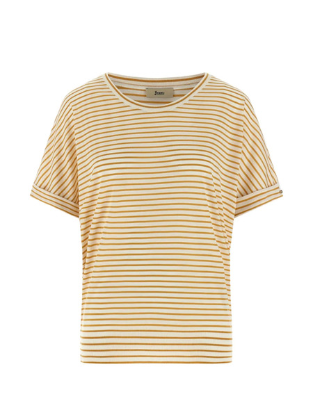  Herno Striped Cuffed-sleeves T-shirt - Yellow 