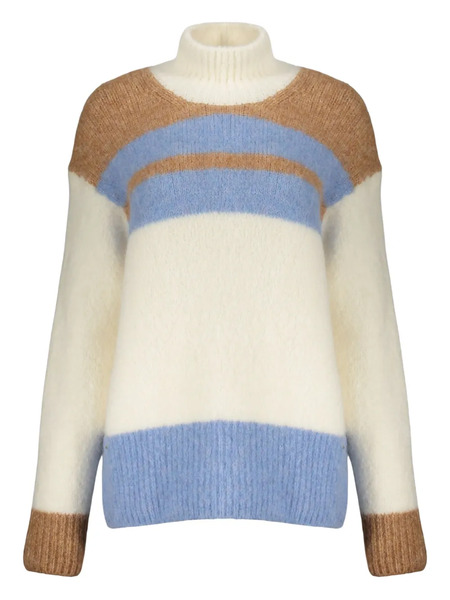  Herno Striped High-neck Sweater - White 