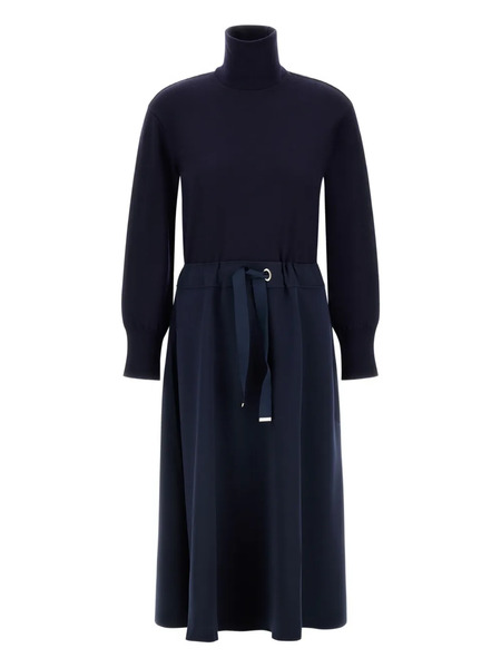  Herno Turtleneck Drawstring-waist Midi Dress - Blue 