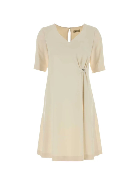  Herno V-neck Short-sleeve Midi Dress - Neutrals 