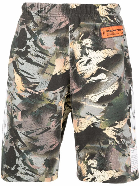  Heron Preston Camouflage-print Track Shorts - Green 
