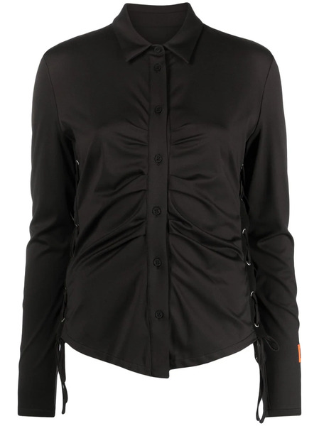  Heron Preston Lace-up Ruched Shirt - Black 
