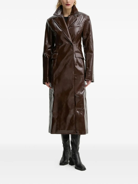  Herskind Double-breasted Collared Coat - Brown 