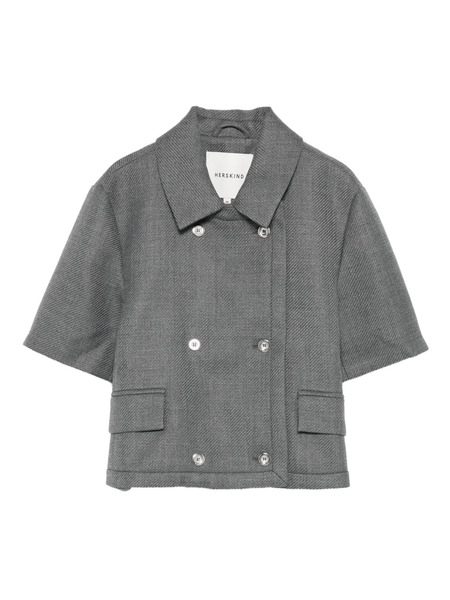  Herskind Earl Double-breasted Cropped Jacket - Grey 