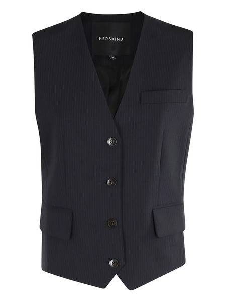  Herskind Pinstripe Sleeveless Waistcoat - Blue 