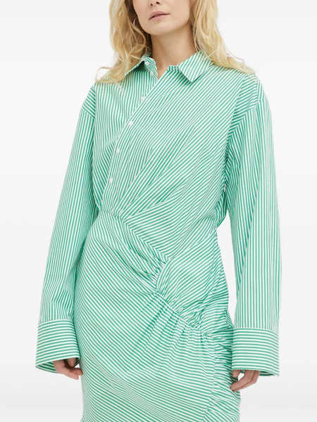  Herskind Striped Gathered Mini Dress - Green 