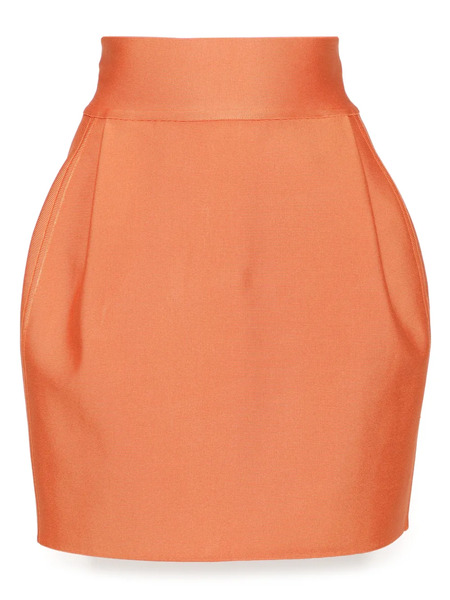  Herve L. Leroux Bandage Tulip Mini Skirt - Orange 