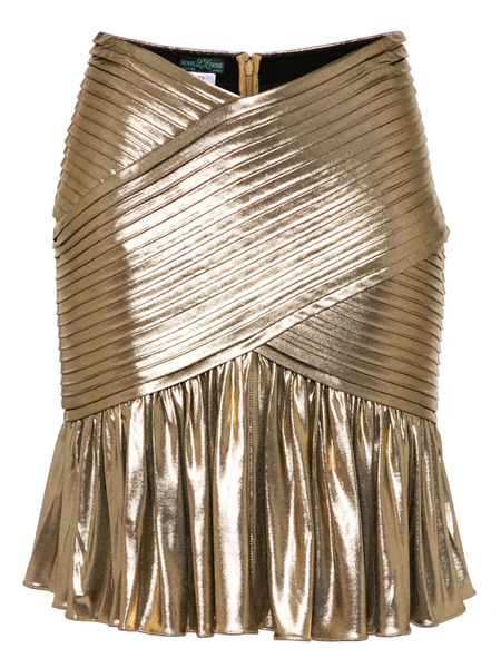  Herve L. Leroux Draped Mini Skirt - Gold 