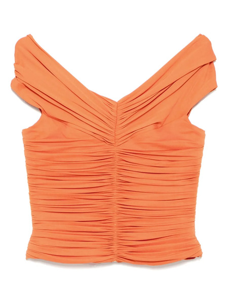  Herve L. Leroux Ruched Off Shoulder Multiway Top - Orange 