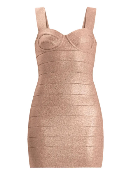  Hervé Léger Metallic-effect Mini Dress - Gold 