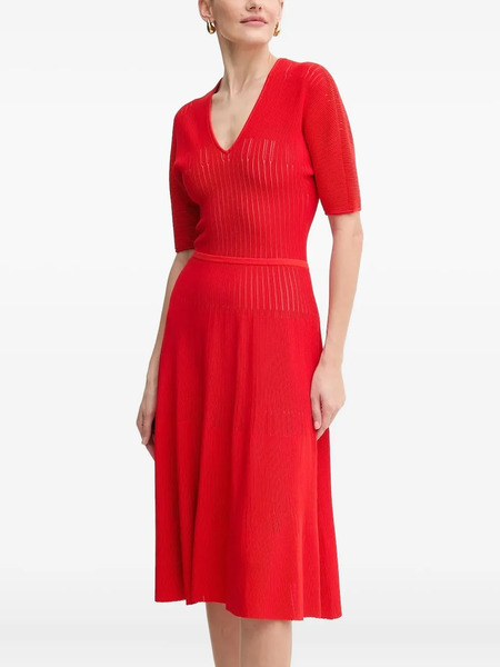  Hervé Léger The Lyla V-neck Midi Dress - Red 