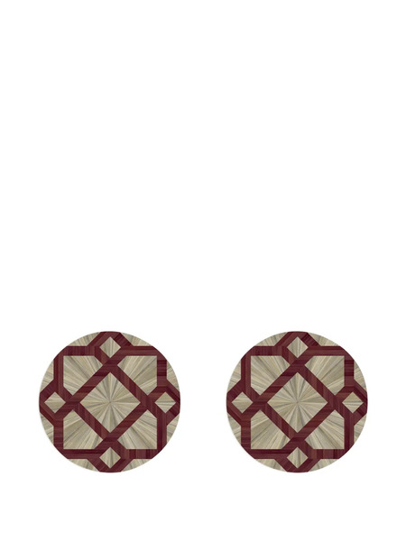  Hestialiving Arabesque Geometric Tablemats (set Of Two) - Neutrals 