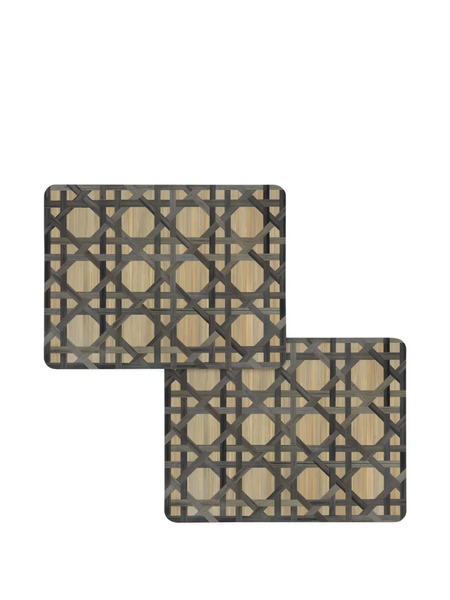  Hestialiving Epoch Rectangular Woven Tablemats (set Of Two) - Neutrals 