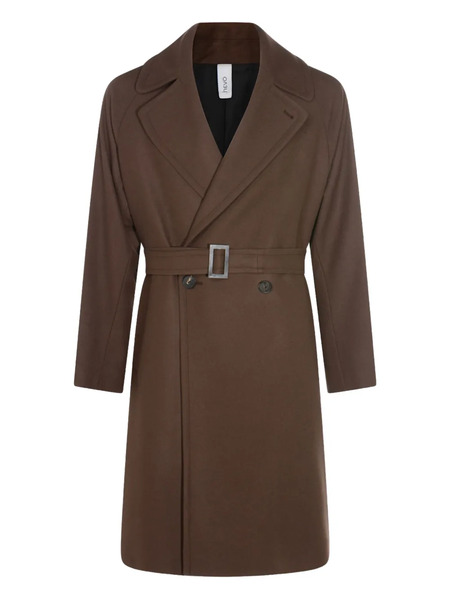  Hevo Belted Double-breasted Coat - Brown 