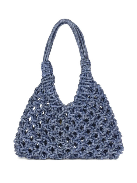  Hibourama Crystal-embellished Woven Shoulder Bag - Blue 
