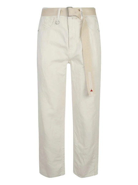  High Belted Cotton-linen Pants - Neutrals 