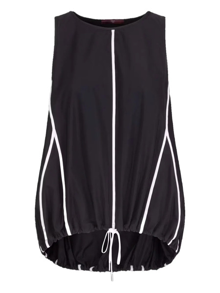  High Drawstring Panelled Top - Black 