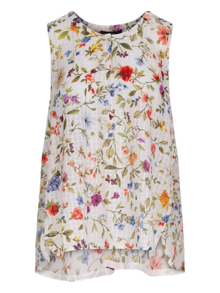  High Lithe Floral-print Top - White 