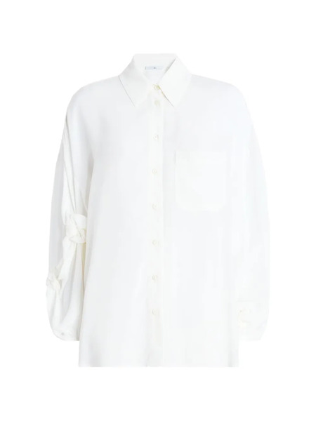  High Nap Knotted-sleeve Shirt - White 