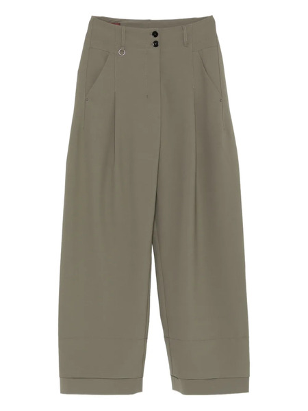  High Pleated Pocket Trousers - Green 