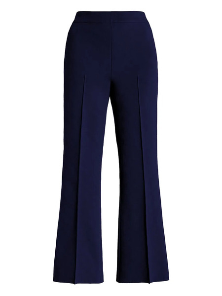  High Sport Kick Pleated-front Flared Trousers - Blue 