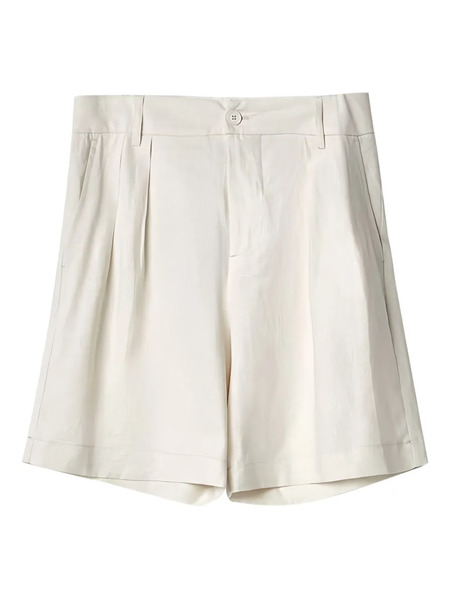  Hinnominate Pleated-details Shorts - Neutrals 