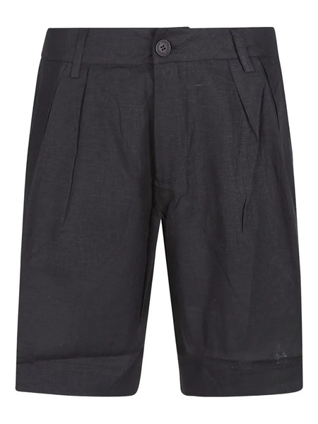 Hinnominate Pleated Linen Shorts - Black 