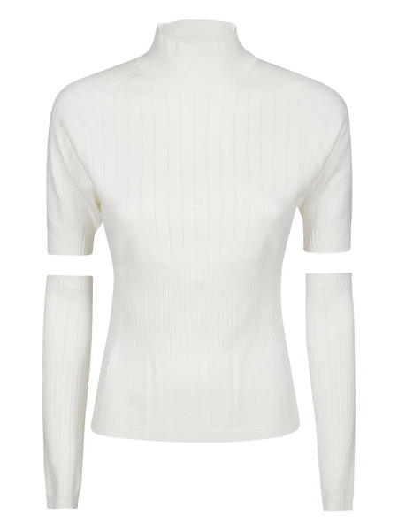  Hinnominate Ribbed Mock-neck Sweater - White 