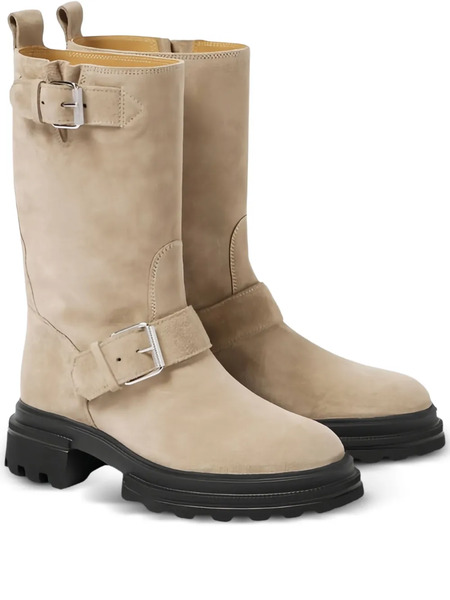  Hogan Buckled Biker Boots - Neutrals 