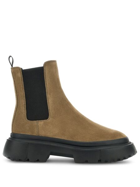  Hogan Chunky-sole Suede Chelsea Boots - Neutrals 