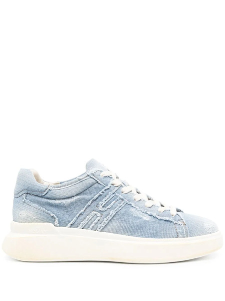  Hogan Distressed Denim Sneakers - Blue 