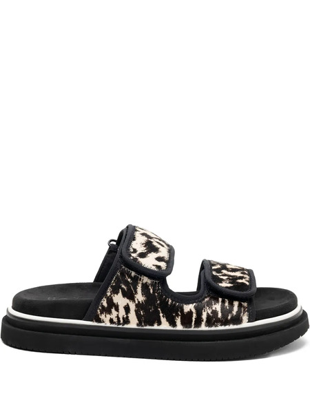  Hogan Double-strap Flat Sandals - Black 