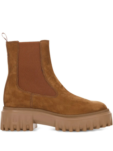  Hogan Elastic-panel Platform Boots - Brown 