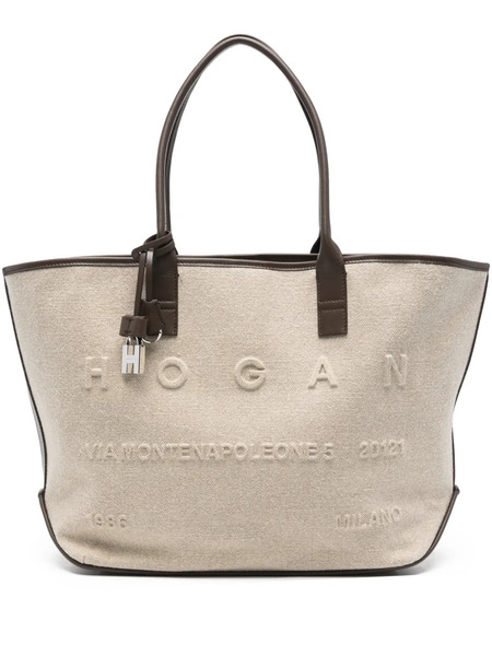  Hogan Embossed-logo Padlock Tote Bag - Neutrals 