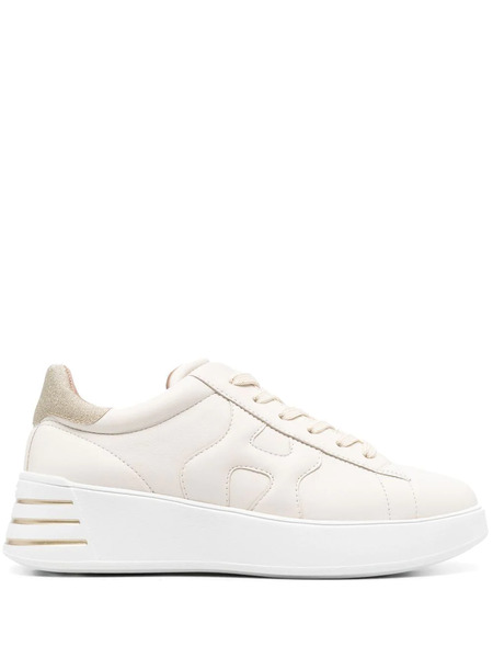  Hogan Glitter-detail Leather Sneakers - Neutrals 