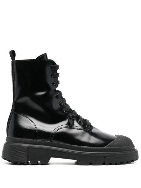  Hogan H619 Combat Boots - Black 