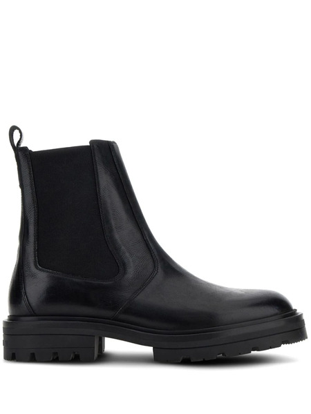  Hogan H673 Leather Chelsea Boots - Black 