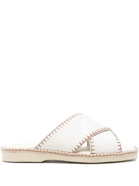  Hogan H660 Leather Sandals - Neutrals 