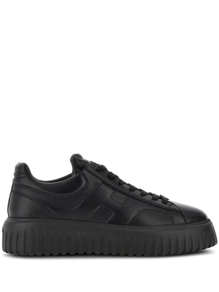  Hogan H-stripes Leather Sneakers - Black 