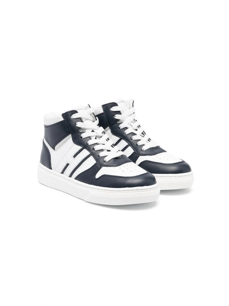  Hogan Kids Colour-block Panel High-top Sneakers - Blue 