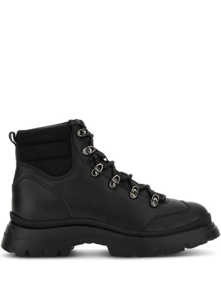  Hogan Lace-up Ankle Boots - Black 