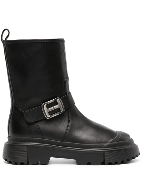  Hogan Logo-buckle 40mm Ankle Boots - Black 
